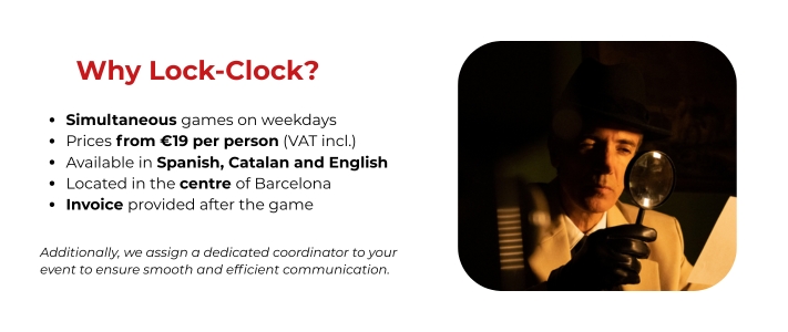 Team building for companies in Barcelona – Lock-Clock escape room