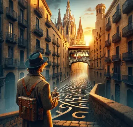 "Laberinto del Tiempo" escape room exterior en Barcelona